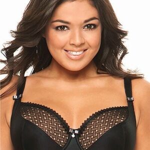 Curvy Kate Gia CK2102 Black Sheer Lace Balcony Underwire Bra – UK 38H